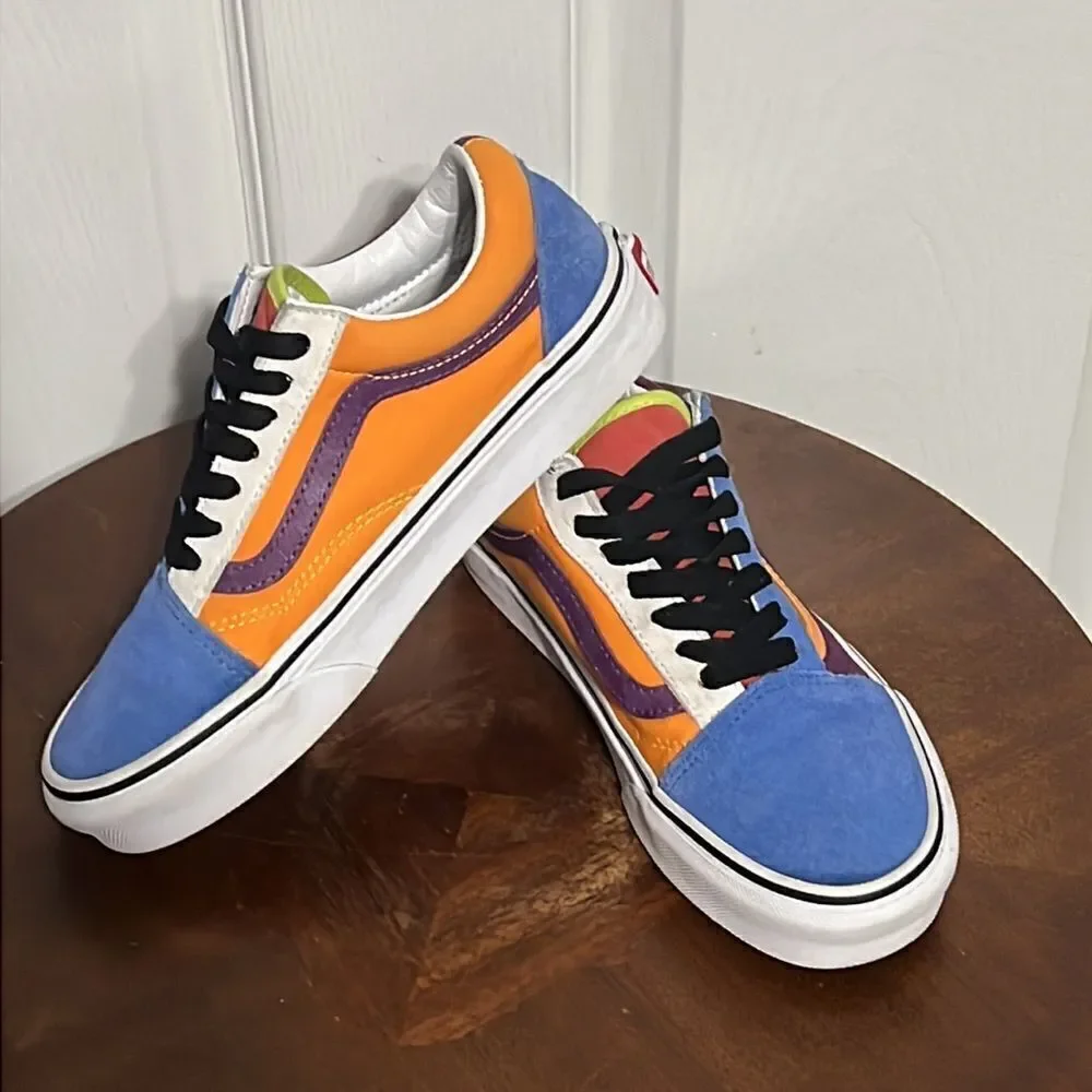 🔥🔥 Multi-colored VANS OLD SKOOL Sneakers - EXCELLENT - Women Sz 6 / Men Sz 4.5
